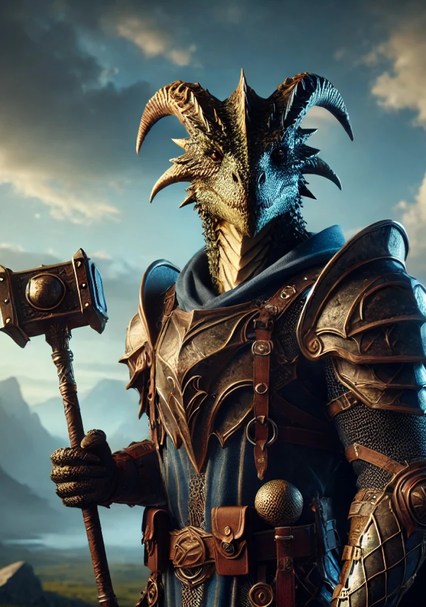 Драконорождённый жрец — портрет персонажа D&D