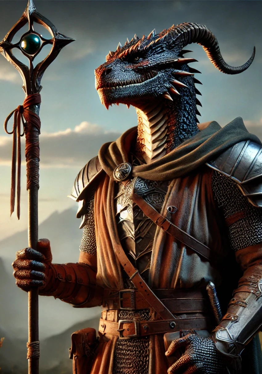 Драконорождённый друид — портрет персонажа D&D