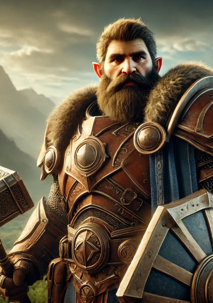 Дварф паладин — портрет персонажа D&D