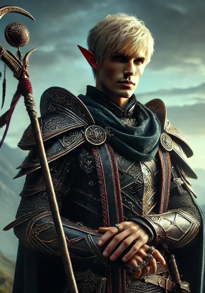 Эльф колдун — портрет персонажа D&D
