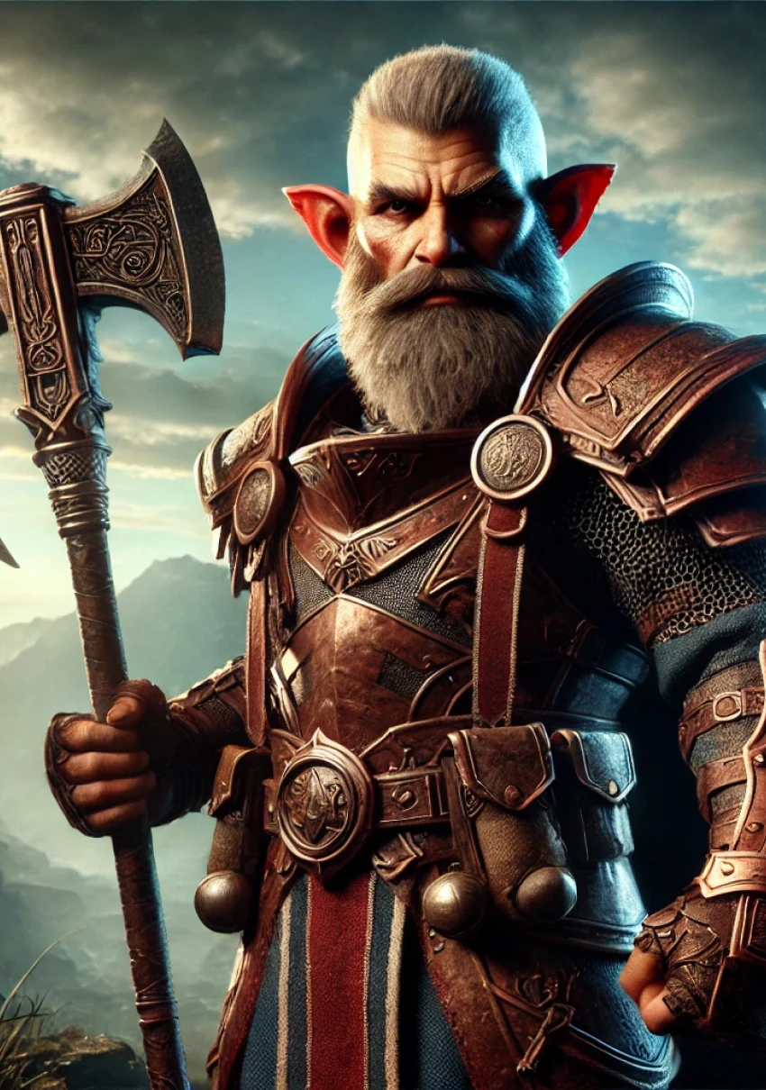 Гном варвар — портрет персонажа D&D
