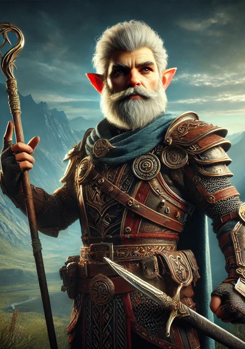 Гном друид — портрет персонажа D&D