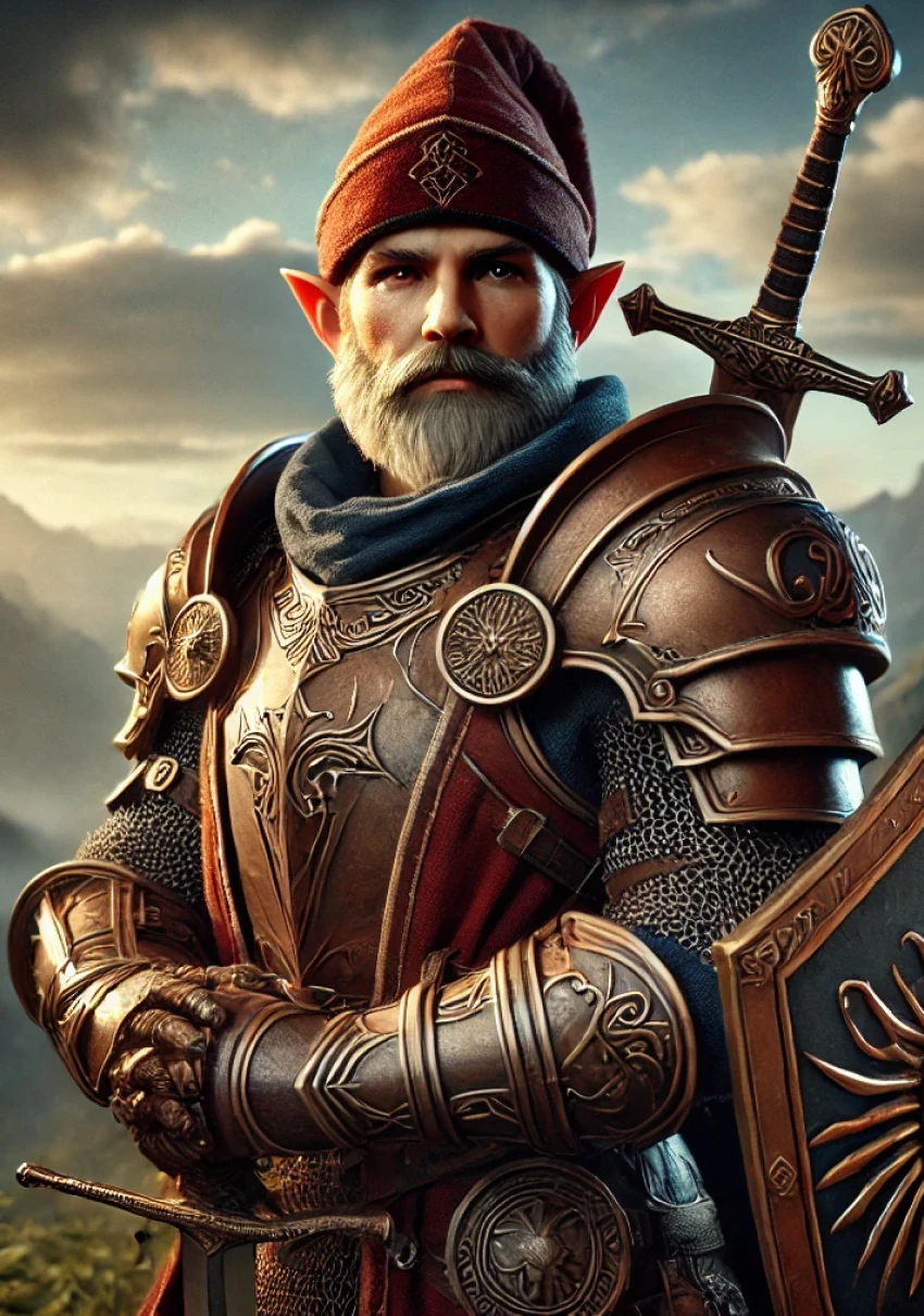 Гном паладин — портрет персонажа D&D