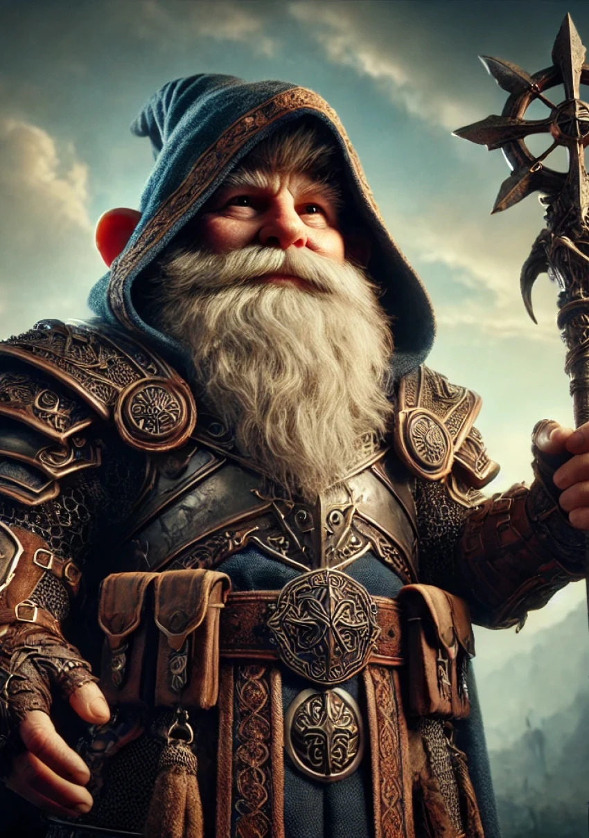 Гном колдун — портрет персонажа D&D