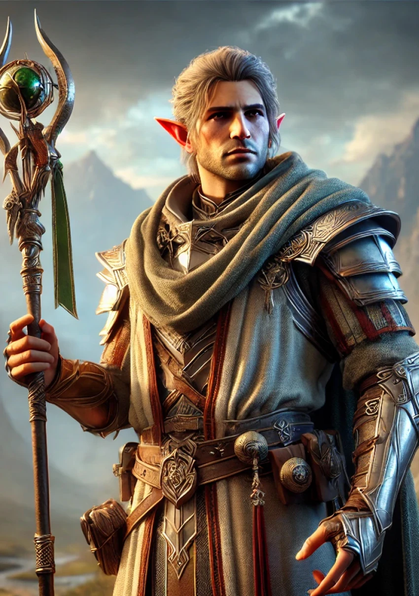 Полуэльф волшебник — портрет персонажа D&D