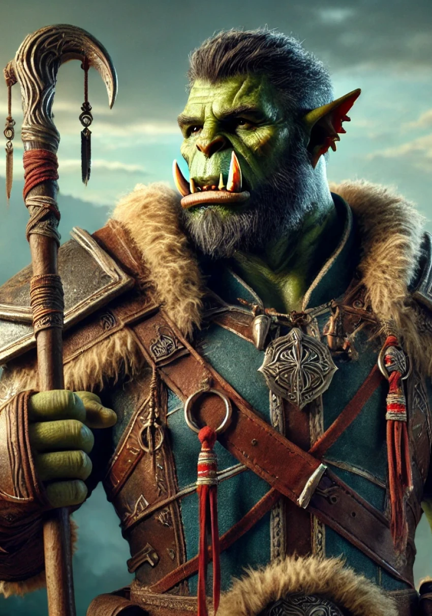 Полуорк друид — портрет персонажа D&D