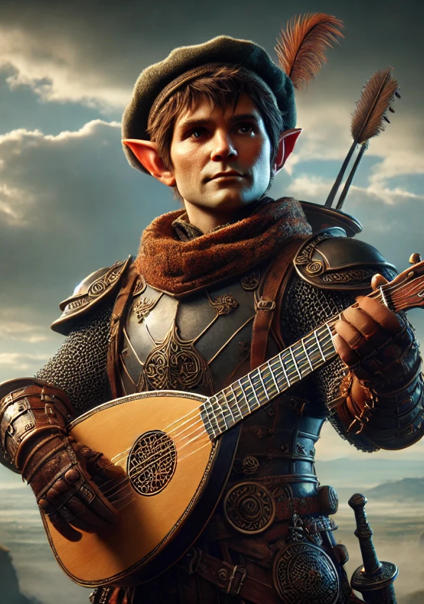 Полурослик бард — портрет персонажа D&D