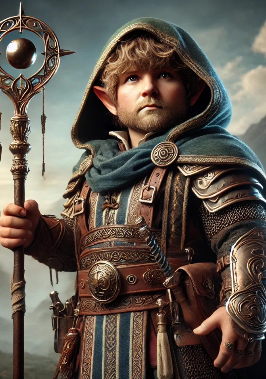 Полурослик чародей — портрет персонажа D&D