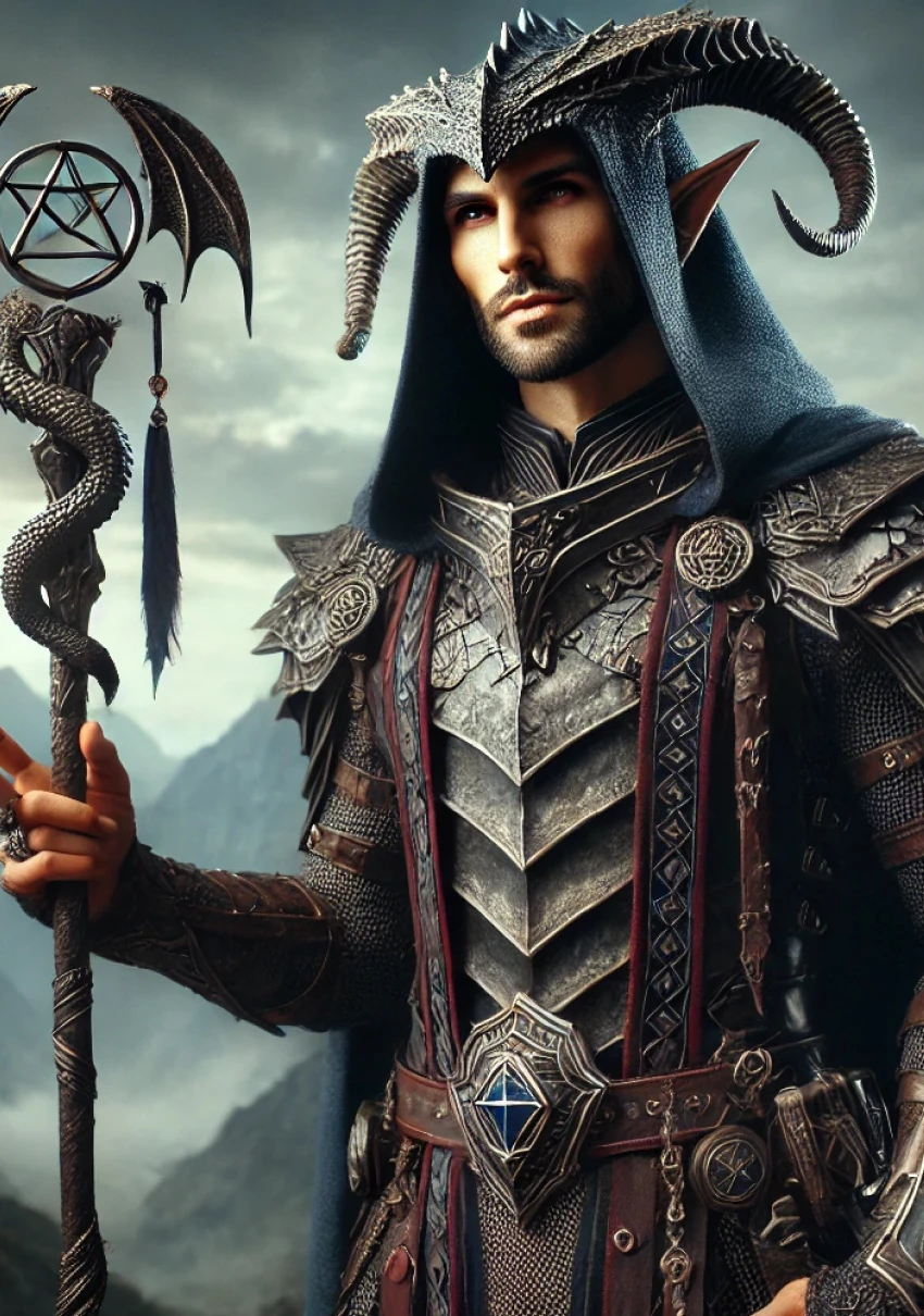 Человек колдун — портрет персонажа D&D