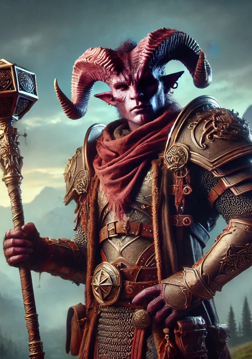Тифлинг жрец — портрет персонажа D&D