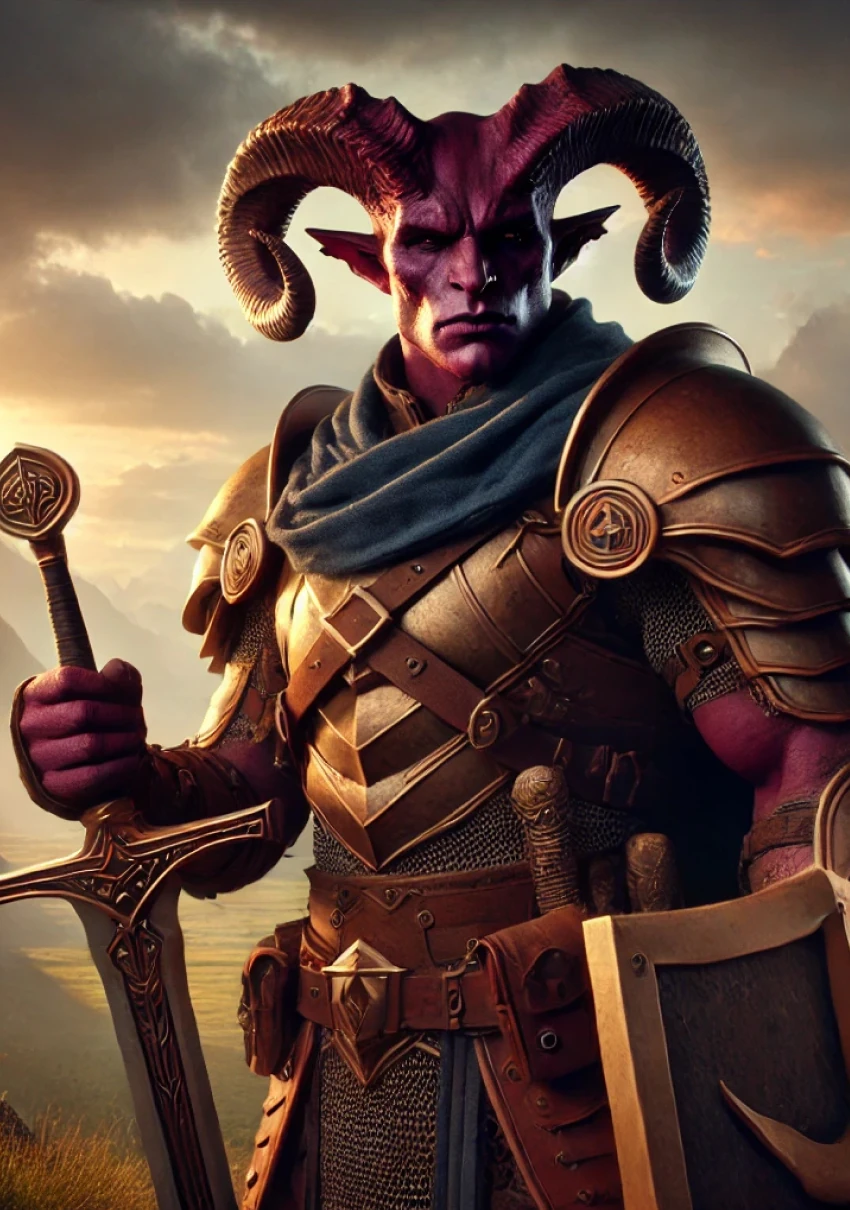 Тифлинг воин — портрет персонажа D&D