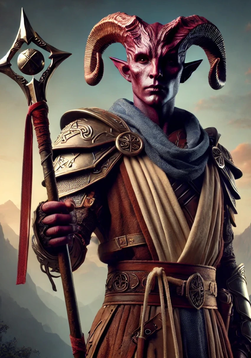 Тифлинг монах — портрет персонажа D&D