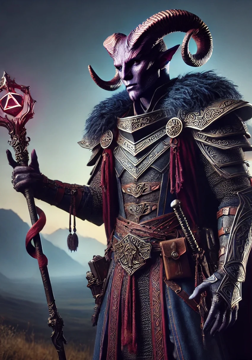 Тифлинг колдун — портрет персонажа D&D